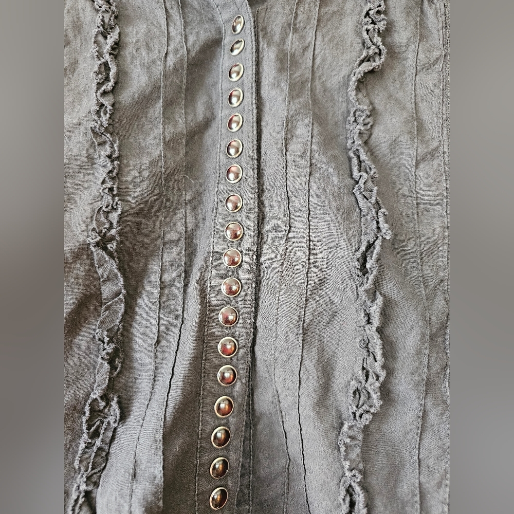 Scully Black Lace Button Down - image 2